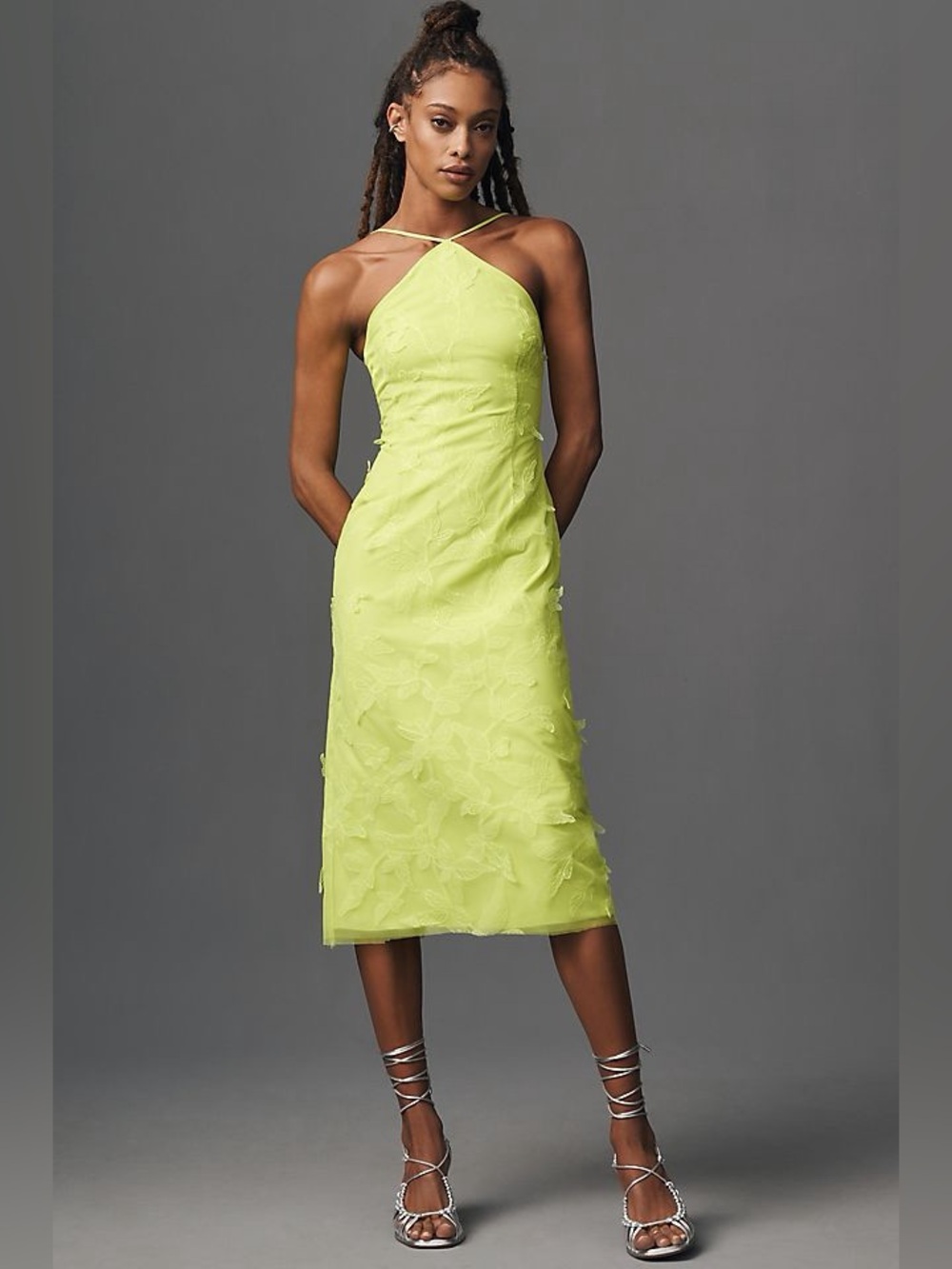 Monique Lhuillier Kayla Tulle Midi Cocktail Dress